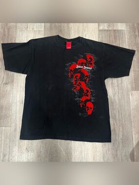 Vintage Y2K Jnco Jeans Black Skull Tattoo Skate Shirt Men’s X Large XL